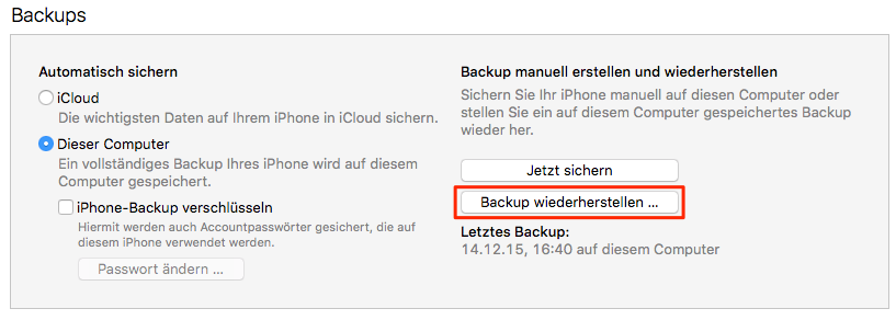 Daten auf iPad übertragen via iTunes