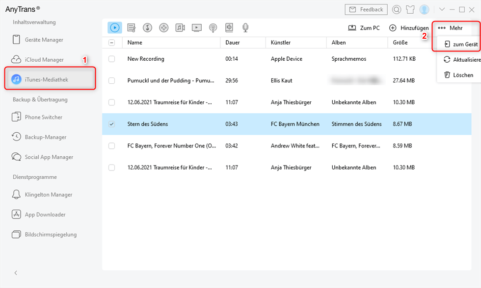 Daten aus iTunes auf iPad übertragen ohne iTunes zu benutzen
