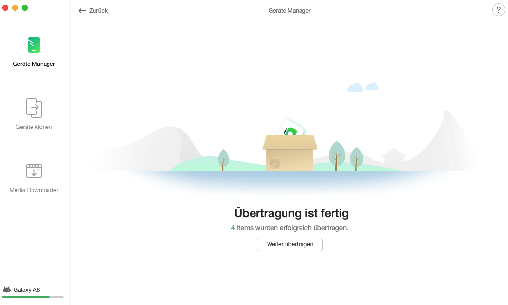 Die Übertragung ist fertig