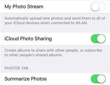 Disable Photo Stream
