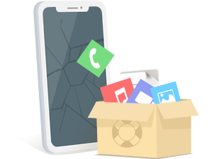 Cardboard box with cell phone