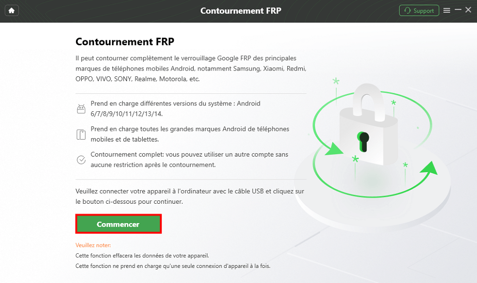Cliquez sur Commencer