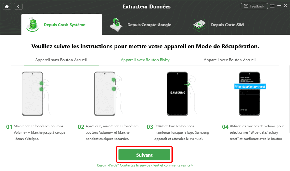 Mettez votre téléphone en mode de récupération