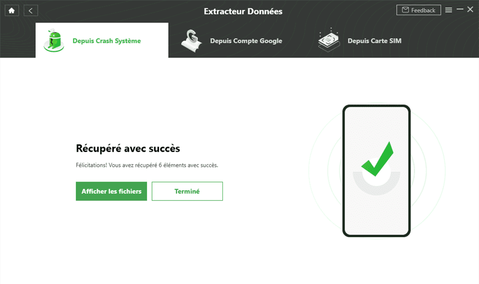 Capture décran du téléphone avec flèche verte