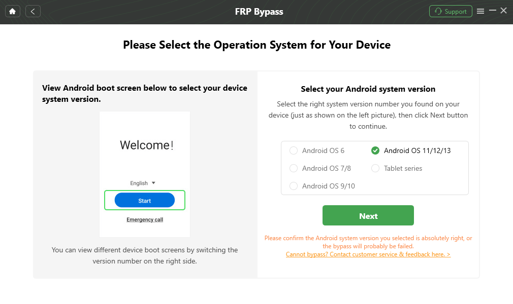 Select the Correct System Version
