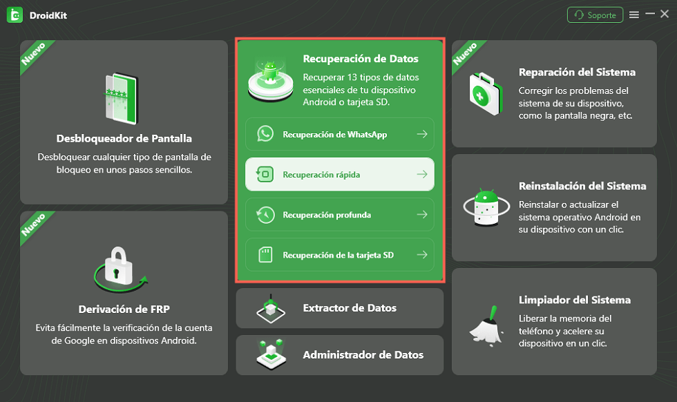 La interfaz de DroidKit