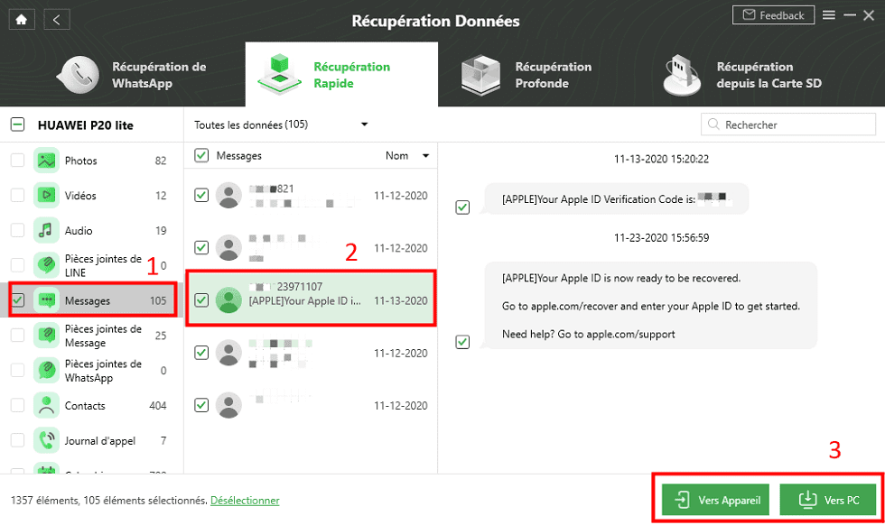 Récupération des SMS disparus sur Android