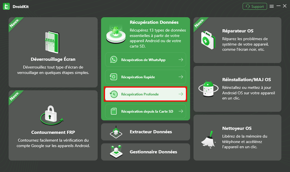 Choix du module de récupération profonde