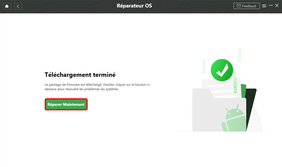 Téléchargement du firmware terminé