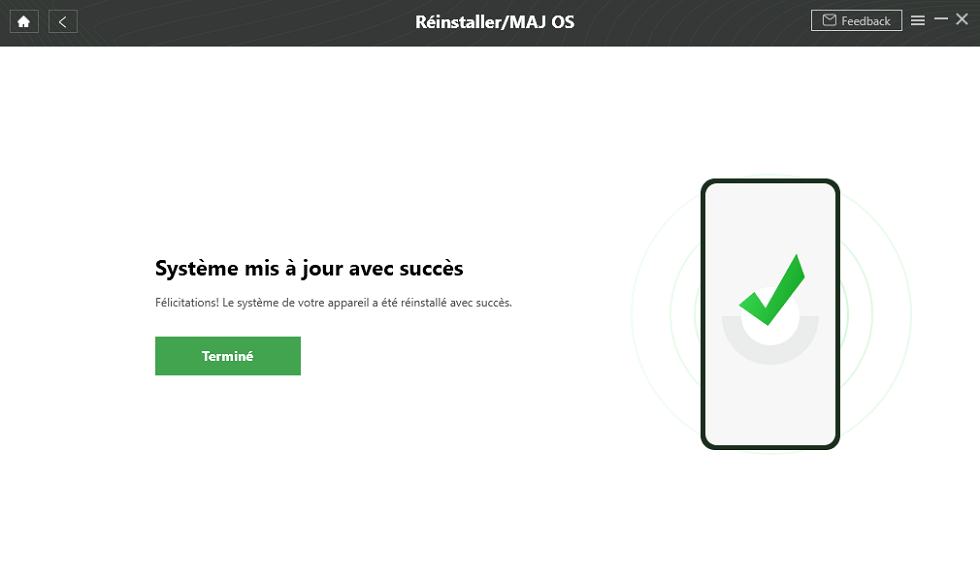 Mise à jour Android terminé