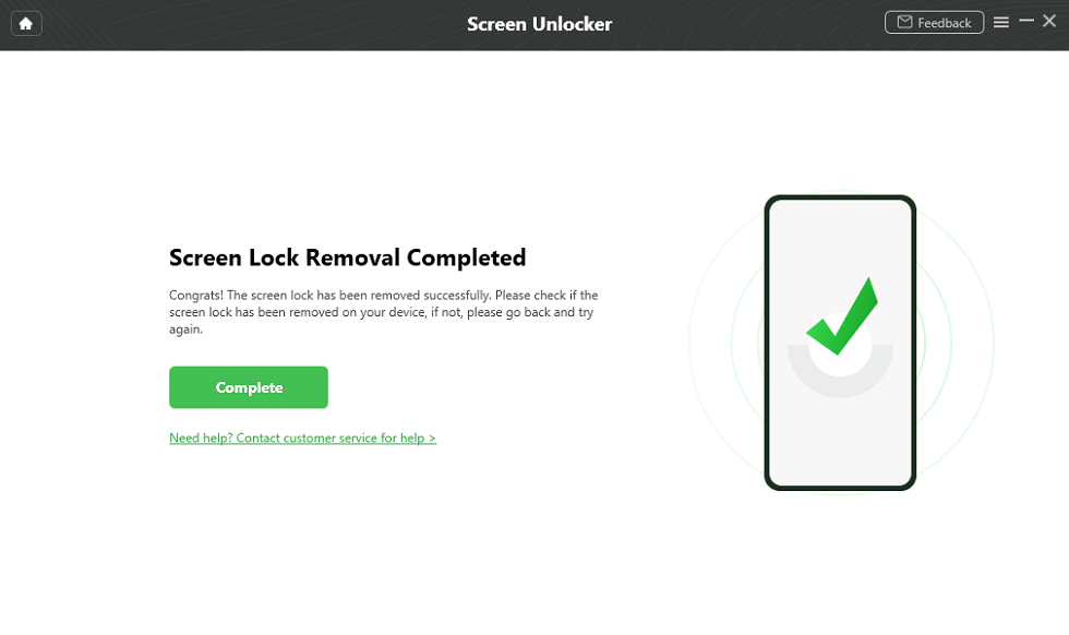 Unlock Screen Successfully