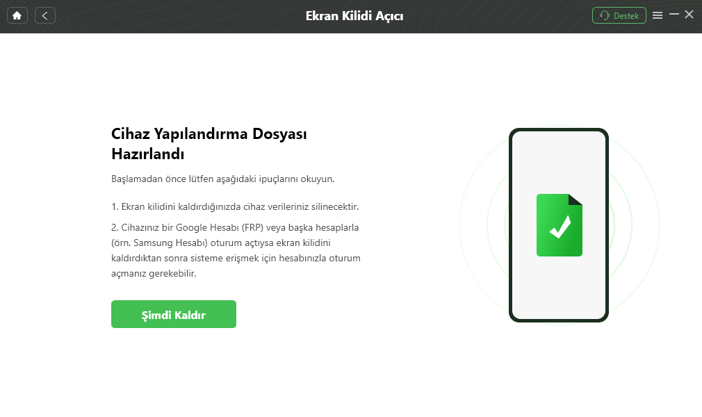 Şimdi Kaldır'a tıklayın