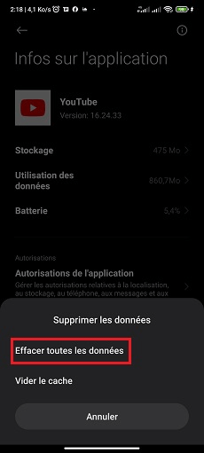 Fixer YouTube ne cesse de s’arrêter