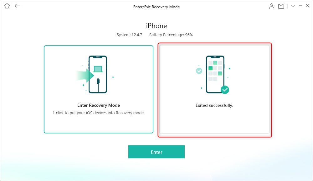 AnyFix Exited iPhone Recovery Mode Successfully