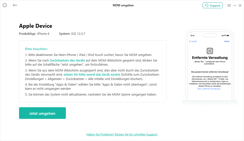 Apple-Gerät auf dem Bildschirm