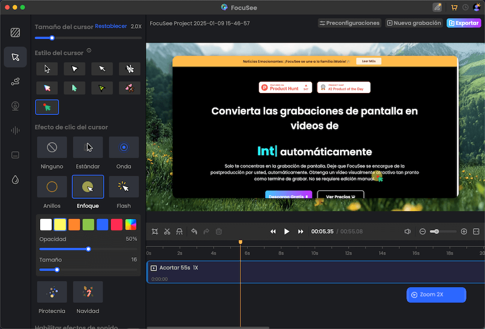 Aquí puedes personalizar y editar tu vídeo