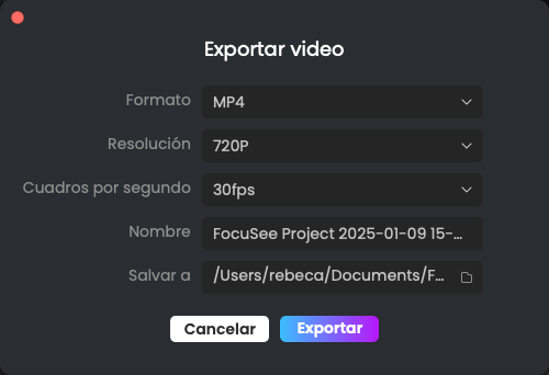 Exportar el video