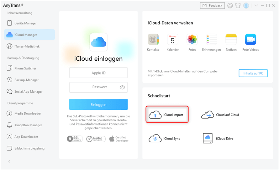 Fotos in iCloud importieren