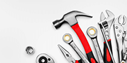 Tools on white surface