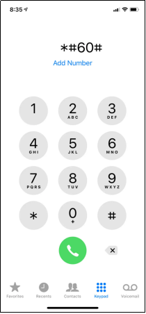 Get IMEI on iPhone via the Phone App