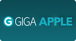 Gig Apple-Text auf Blau