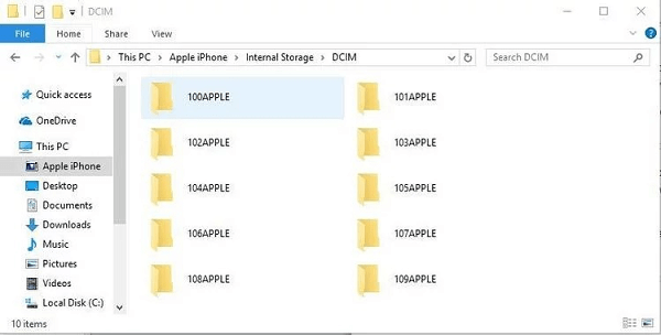  ‘내 PC’ > ‘Apple iPhone’ 폴더로 이동