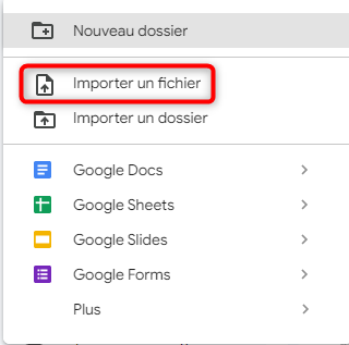 Importer un fichier
