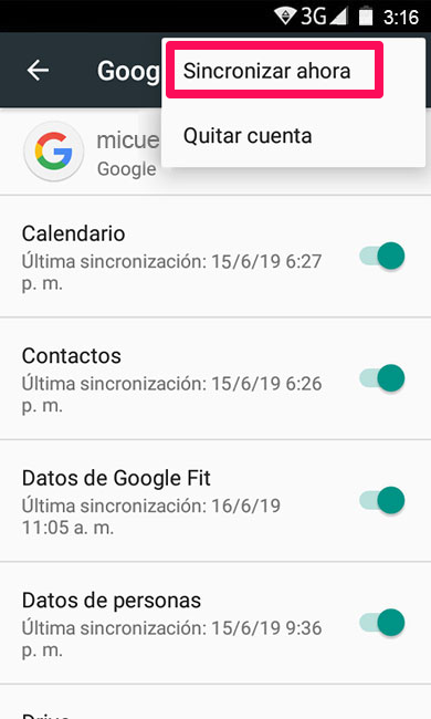 Elige los datos