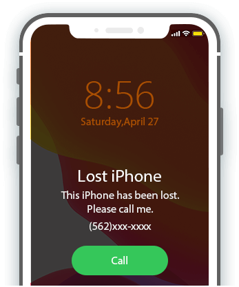 Cell phone with message on screen