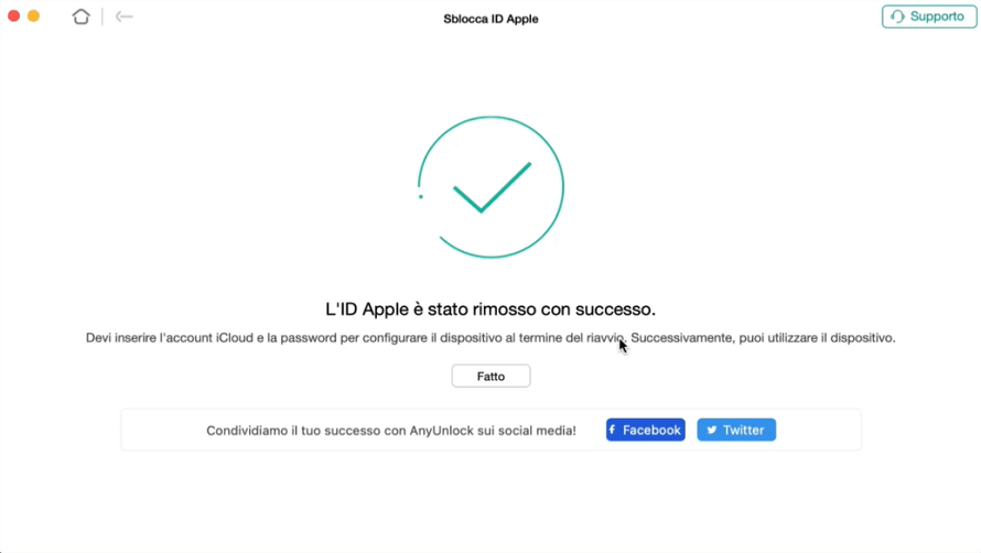 ID Apple rimosso con successo - Mac