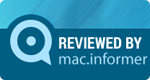 Blue background with Reviewed by MacInformer