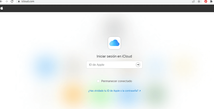 Vaya a iCloud.com para pasar datos de PC a iPhone