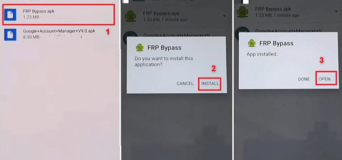 Installation de FRP Bypass Apk