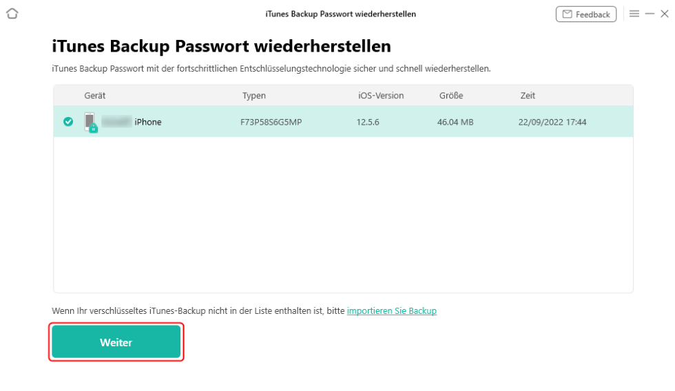 klicken Sie auf die Schaltfläche “Weiter “