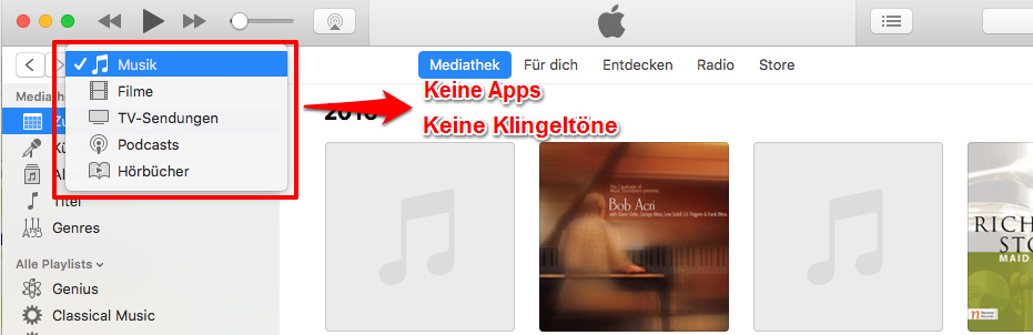 KlingeltÃ¶ne vom iPhone auf iTunes Ã¼bertragen â iTunes 12.7 zeigt keine TÃ¶ne an
