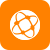 Orange and white logo with star