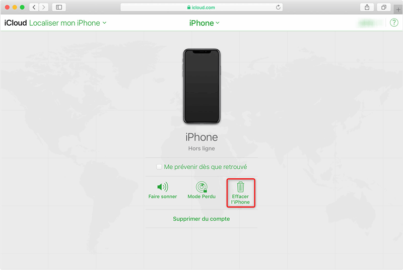 Effacer l'iPhone