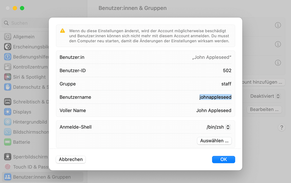 Auf dem Mac