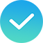 Blue and green background with white check mark