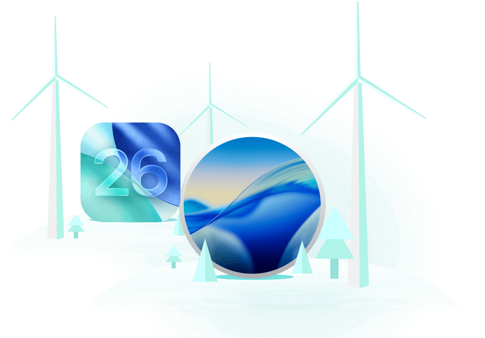 Apple and windmills with 17