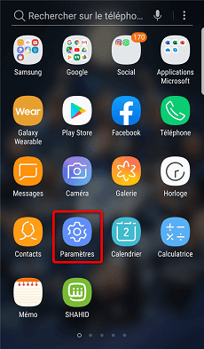 Parcourir les paramètres du téléphone