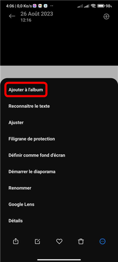 Ajouter à l’album