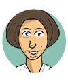 Woman with brown hair and white shirt