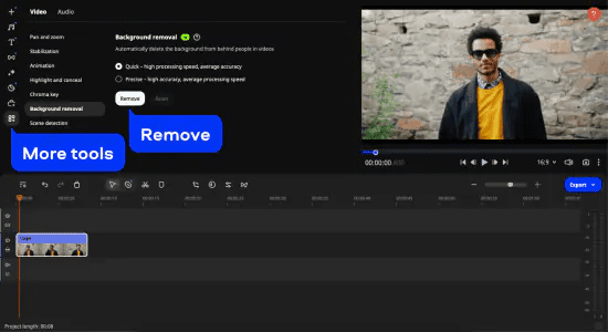 Supprimer l'arrière-plan de la vidéo
