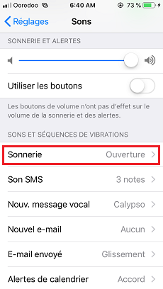 Sélectionner sonnerie