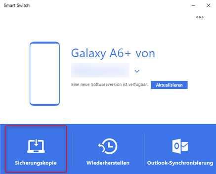 Smart Switch Sicherungskopie wählen