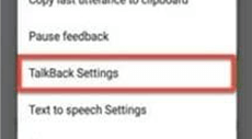 Tap on TalkBack Settings to Proceed