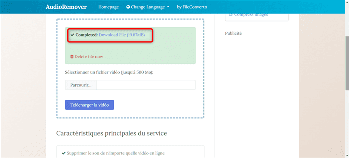 Cliquez sur Télécharger la vidéo