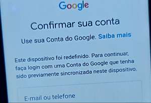 este dispositivo foi redefinido para continuar a fazer login com um desvio de conta do google