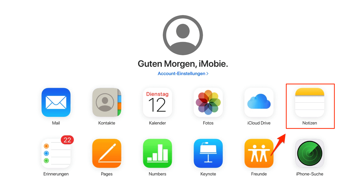 tippen-sie-die-option-notizen